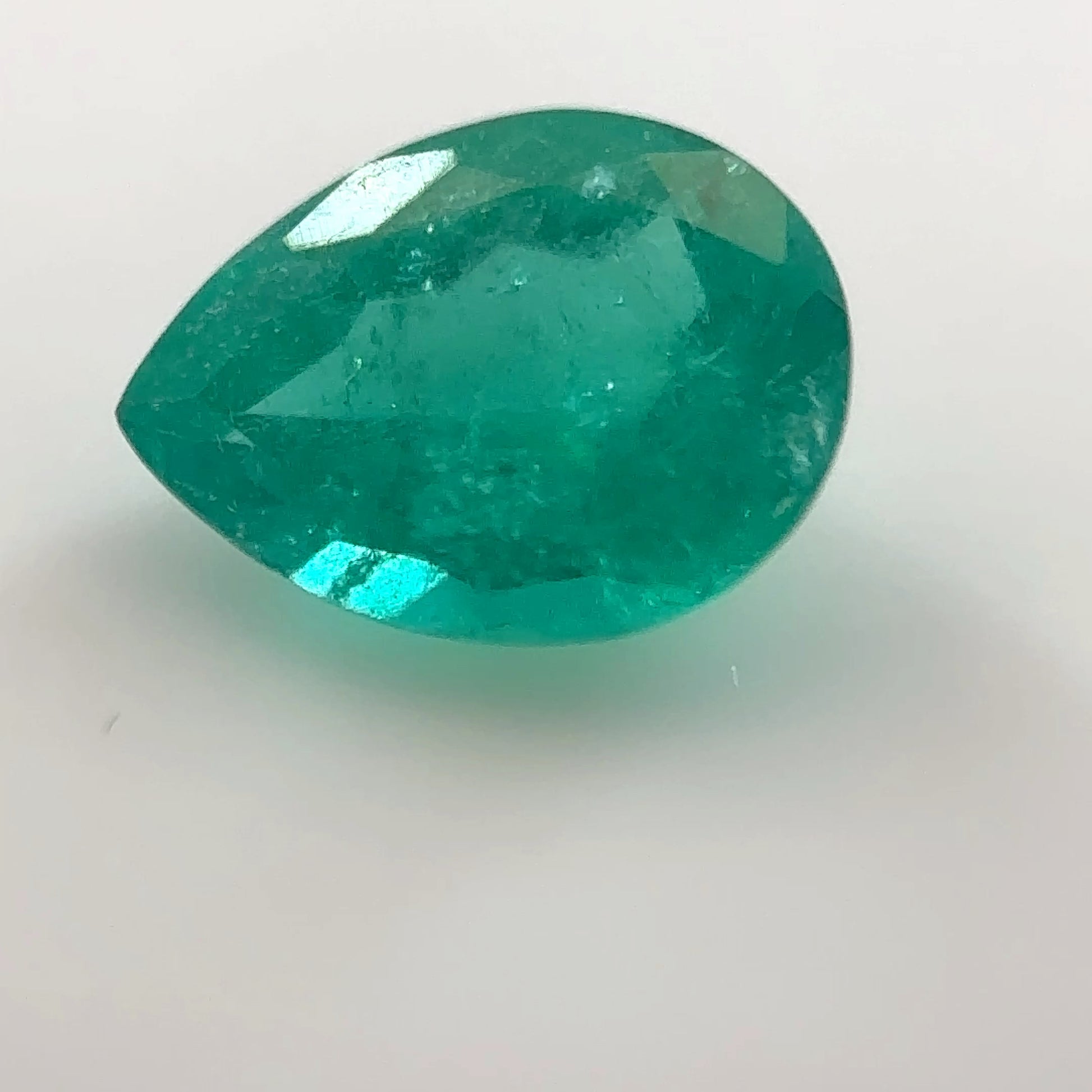 Pear Cut Emerald Gemstone - Vibrant Green