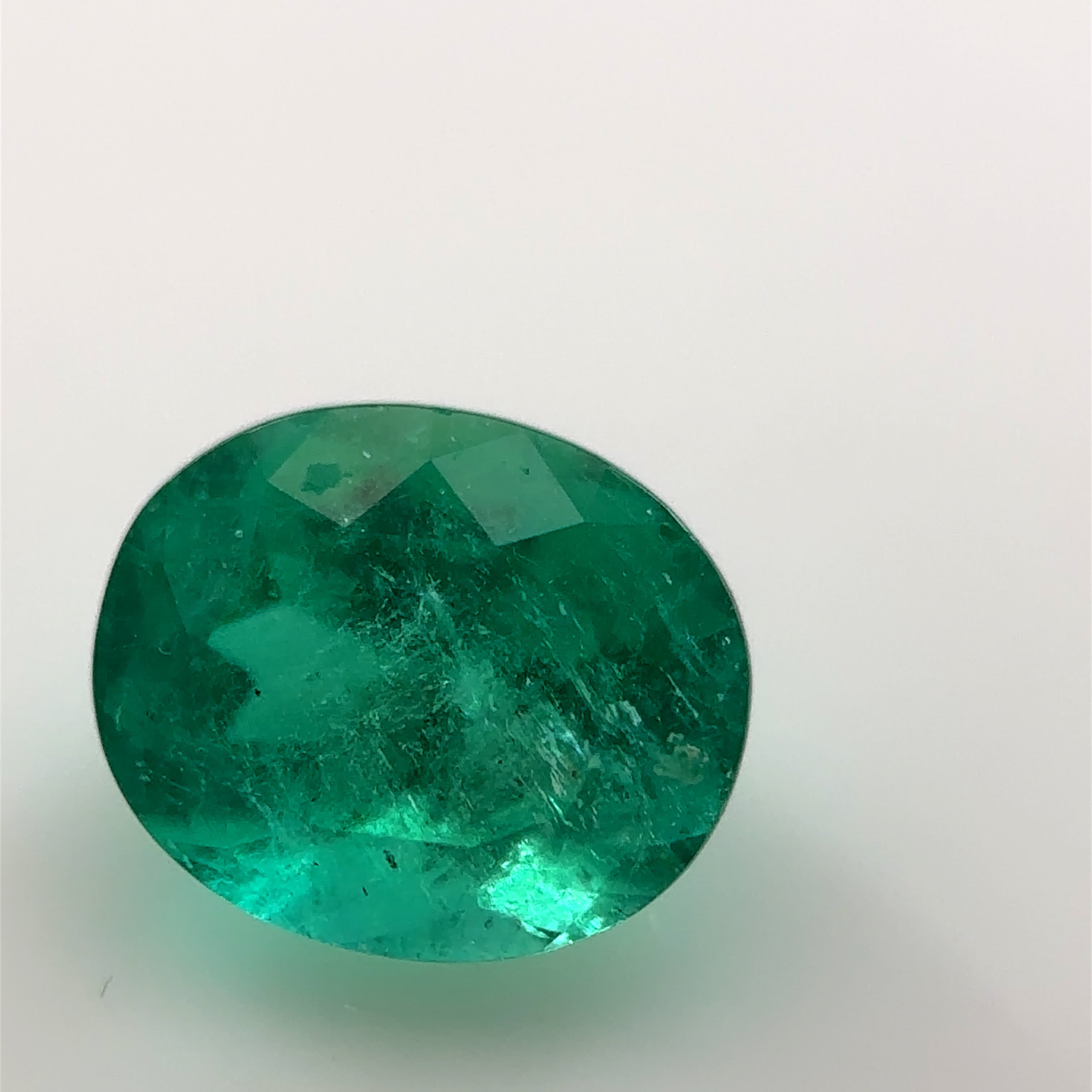 Brilliant Cut Oval Emerald Gemstone