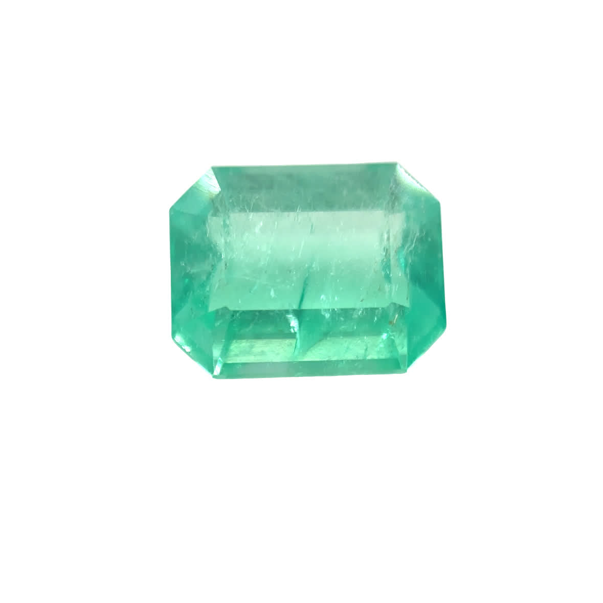 3.90 ct Natural Emerald-Cut Green Emerald Step-Cut Gemstone