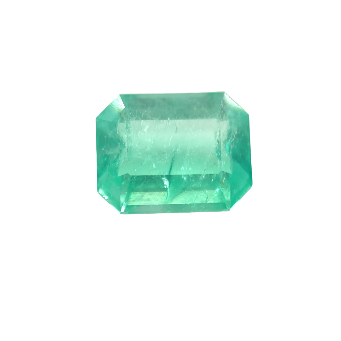 3.90 ct Natural Emerald-Cut Green Emerald Step-Cut Gemstone