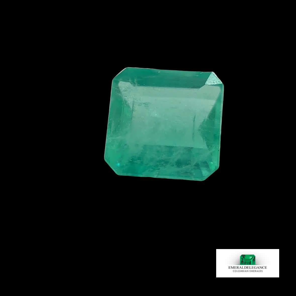 3.14 ct Step-Cut Emerald Cut Bluish Green Loose Gemstone