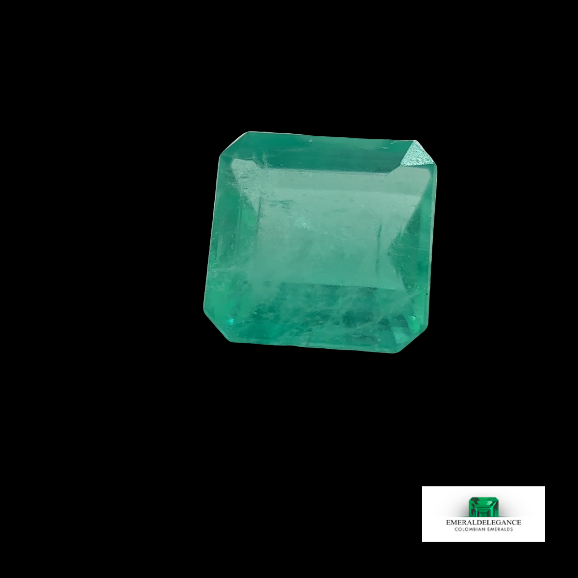3.14 ct Step-Cut Emerald Cut Bluish Green Loose Gemstone